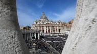 A view of the Palm Sunday mass celebrated by Pope Francis in St. Peter's Square at the Vatican on April 2, 2023. (AP Photo/Andrew Medichini, File)