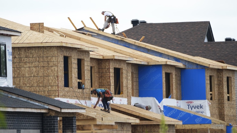 A new poll suggests that 40 per cent of Canadians think his government is to blame for the country's housing crisis. New homes are constructed in Ottawa on Monday, Aug. 14, 2023. THE CANADIAN PRESS/Sean Kilpatrick
