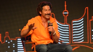 Jon Bernthal speaks at Fan Expo Canada in Toronto Sunday August 27, 2023. (Joshua Freeman /CP24)