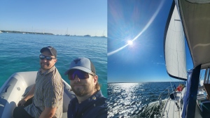 Hamilton residents Steve Easson and Ben Roth have been sailing the world for a year (Supplied). 