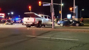 Two people are in hospital following a Tuesday evening collision in Mississauga. (David Ritchie photo)