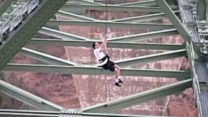 Teen daredevil rescued after stunt goes wrong