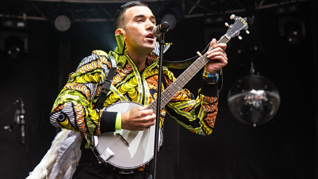 FILE - Sufjan Stevens performs at 2016 Outside Lands Music Festival in San Francisco on Aug. 6, 2016. tevens is relearning how to walk after the autoimmune disease Guillian-Barre Syndrome left him immobile. (Photo by Amy Harris/Invision/AP, File)