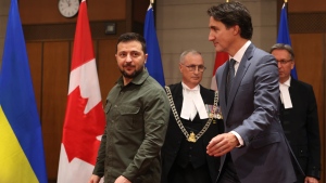 Volodymyr Zelenskyy and Justin Trudeau