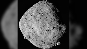 This Dec.14, 2018, handout image shows the asteroid Bennu in a composite of 12 images taken by the OSIRIS-REx spacecraft's PolyCam imager from a distance of 24 kilometres. Seven years after it blasted into space to snag a sample of the asteroid, a spacecraft is set to deliver its rare cargo on Sunday – and Canada is getting a piece of the interstellar bounty. THE CANADIAN PRESS/HO, NASA/Goddard/University of Arizona 
