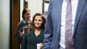 Deputy Prime Minister and Finance Minister Chrystia Freeland arrives for a cabinet meeting on Parliament Hill in Ottawa on Tuesday, Sept. 26, 2023. THE CANADIAN PRESS/Sean Kilpatrick
