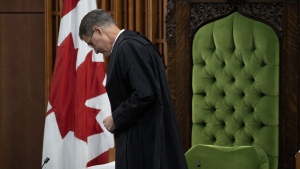 Speaker of the House of Commons Anthony Rota leaves the Speakers Chair after announcing he will step down as speaker in the House of Commons, Tuesday, September 26, 2023 in Ottawa. The House of Commons will resume sitting this morning for the first time since Rota officially stepped down from his post. THE CANADIAN PRESS/Adrian Wyld

