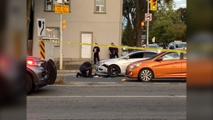 A woman is in life-threatening condition following a Friday morning collision in Scarborough.