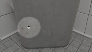 Hidden camera in bowling alley bathroom