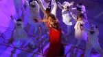 Singer Mariah Carey performs during a lighting ceremony for the Rockefeller Center Christmas tree, Wednesday, Dec. 3, 2014, in New York(AP Photo/Jason DeCrow)