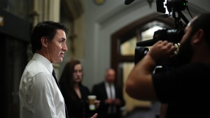 Prime Minister Justin Trudeau speaks to reporters as he arrives for a cabinet meeting in Ottawa, Tuesday, Oct. 3, 2023.THE CANADIAN PRESS/Sean Kilpatrick