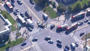 Crews are on the scene of a multi-vehicle collision in Scarborough. (Chopper 24)