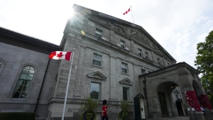 Rideau Hall says it deeply regrets that a man who fought for a Nazi unit in the Second World War was appointed to the Order of Canada in 1987. Ceremonial Guards from the Canadian Grenadier Guards (CGG) regiment perform Sentry Duties at Rideau Hall, the residence of the Governor General of Canada in Ottawa on Friday, July 7, 2023. THE CANADIAN PRESS/Sean Kilpatrick