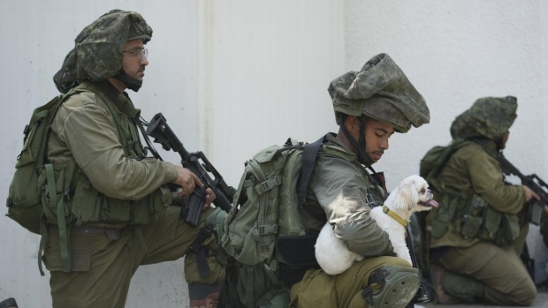 Israeli soldier in kibbutz Kfar Azza