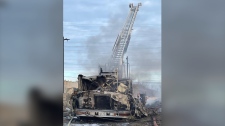 aerial fire truck destroyed Vaughan