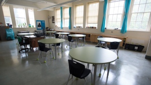 Ontario's top court has upheld the validity of a mandatory math test for new teachers. A classroom is seen during a media tour of an elementary school in Vancouver on September 2, 2020.THE CANADIAN PRESS/Jonathan Hayward