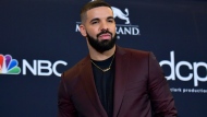 FILE - This May 1, 2019 file photo shows Drake at the Billboard Music Awards in Las Vegas. (Photo by Richard Shotwell/Invision/AP, File) 