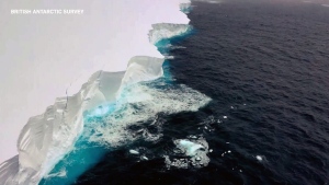 New video of enormous Antarctic iceberg that broke