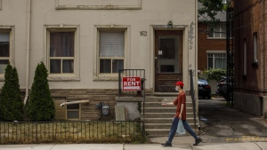 A report says the average asking price for a rental unit in Canada was $2,174 in November, which was relatively flat from the previous month but marked an 8.4 per cent year-over-year increase. A for rent sign outside a home in Toronto on Tuesday July 12, 2022. THE CANADIAN PRESS/Cole Burston