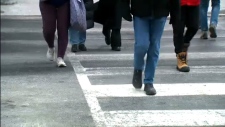 Pedestrians at Yonge and Eglinton