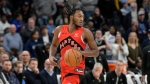 Toronto Raptors guard Immanuel Quickley (5) plays in the second half of an NBA basketball game against the Memphis Grizzlies Wednesday, Jan. 3, 2024, in Memphis, Tenn. (AP Photo/Brandon Dill)