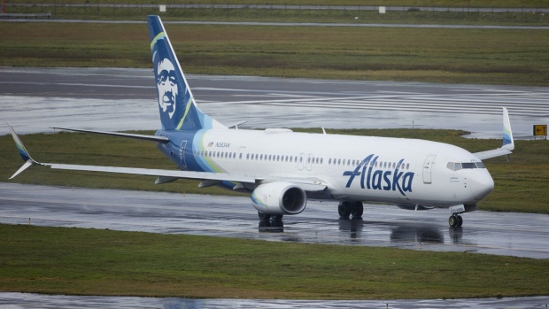 Alaska Airlines flight 1276, a Boeing 737-900, taxis before takeoff from Portland International Airport in Portland, Ore., Saturday, Jan. 6, 2024. The FAA has ordered the temporary grounding of Boeing 737 MAX 9 aircraft after part of the fuselage blew out during a flight. (AP Photo/Craig Mitchelldyer)