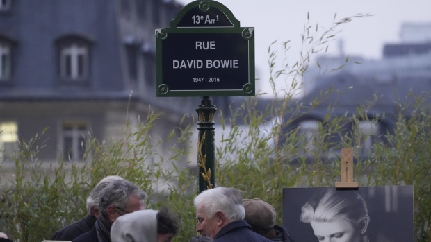 street sign of singer David Bowie