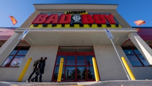 A Bad Boy Furniture store in Burlington, Ontario on Monday November 13, 2023. Bad Boy Furniture Warehouse Ltd. is aiming to restructure its business through a filing made under the Bankruptcy and Insolvency Act. THE CANADIAN PRESS/Frank Gunn 