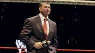 FILE - WWE chairman and CEO Vince McMahon speaks to an audience during a WWE fan appreciation event, Oct. 30, 2010, in Hartford, Conn. A former WWE employee filed a federal lawsuit Thursday, Jan. 25, 2024, accusing McMahon and another former executive of serious sexual misconduct. (AP Photo/Jessica Hill, File)