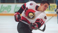 Ottawa Senators Alexandre Daigle during the warmup of an NHL game in Ottawa from the 1993-94 season. THE CANADIAN PRESS/Tom Hanson