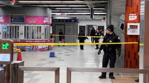 Police are on the scene of a stabbing at Wilson Station. (Dave Ritchie for CTV News Toronto)