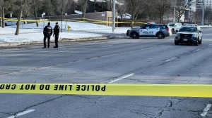 Police are investigating a fatal shooting near Jane and Driftwood. (Simon Sheehan/CP24)