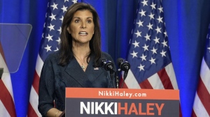 Republican presidential candidate former UN Ambassador Nikki Haley gives a speech on the state of her campaign on Tuesday, Feb. 20, 2024, in Greenville, S.C. (AP Photo/Meg Kinnard)