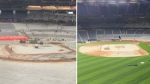 A before-and-after video shows the progress of renovations at the Rogers Centre. (TikTok/tbjlivebaseball)