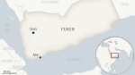 This is a locator map for Yemen with its capital, Sanaa. (AP Photo)
