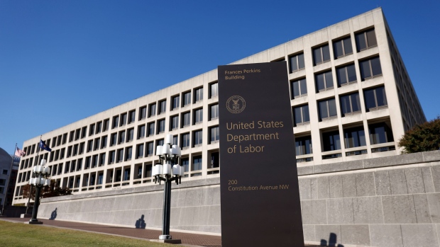 Photo taken on Nov. 8, 2021 shows the office building of the U.S. Department of Labor in Washington D.C. (Ting Shen/Xinhua News Agency/Getty Images via CNN Newsource)
