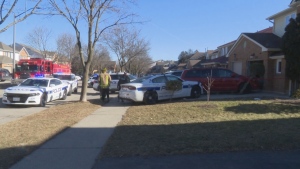 Police, paramedics and fire crews are on the scene of a crash in the Colonial Drive and Fenwick Crescent area on Saturday, Feb. 24, 2024.