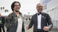 Benny Safdie, left, and Cord Jefferson arrive at the Film Independent Spirit Awards on Sunday, Feb. 25, 2024, in Santa Monica, Calif. (AP Photo/Chris Pizzello)