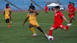 Canada's Tavio Ciccarelli, 19, takes a shot against St. Vincent and the Grenadines in CONCACAF U-20 Championship qualifying play at Hasely Crawford Stadium in Port-of-Spain, Trinidad on Sunday, Feb. 25, 2024. Ciccarelli had three goals in Canada’s 4-0 win. THE CANADIAN PRESS/HO-Canada Soccer 