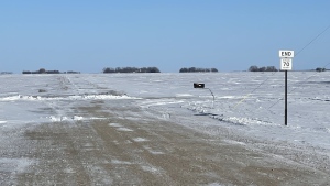 A view of the landscape outside the hamlet of St. Vincent, Minn., looking north towards the Canada-U.S. border, is shown on Tuesday, Jan. 25, 2022, not far from where RCMP officers recovered the bodies of four unidentified Indian nationals. THE CANADIAN PRESS/James McCarten