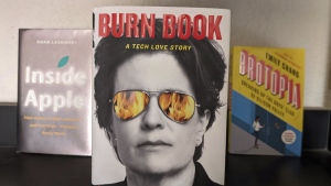 "Burn Book," by longtime Silicon Valley reporter Kara Swisher is seen, Friday, Feb. 23, 2024, in San Ramon, Calif. The book is published by Simon and Schuster. (AP Photo/Michael Liedtke)
