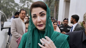 Maryam Nawaz, newly elected lawmaker and candidate for Chief Minister of Pakistan's Punjab province, arrives to attend provincial assembly session, in Lahore, Pakistan, Monday, Feb. 26, 2024. (AP Photo/K.M. Chaudary)