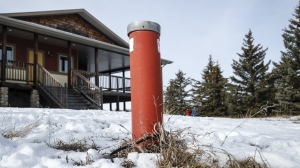 A water well head is pictured at home owner Henk de Haan's property near Okotoks, Alta., on Thursday, Feb. 22, 2024. THE CANADIAN PRESS/Jeff McIntosh