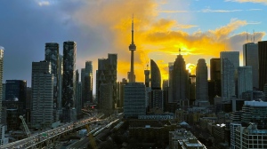 The Toronto skyline is seen in this photo taken on Wednesday, Feb. 28, 2024. (Ian Caldwell/CTV News)
