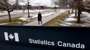 Statistics Canada is set to release the fourth quarter gross domestic product report today.A sign outside a building at Statistics Canada in seen in Ottawa on Friday, March 12, 2021. THE CANADIAN PRESS/Justin Tang

