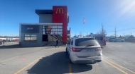 Outside of the McDonald's following the collision on Feb. 29 in Oshawa, Ont. 