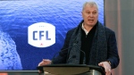 CFL Commissioner Randy Ambrosie during a press conference at the Victoria Conference Centre in Victoria, B.C., on Wednesday, November 29, 2023. THE CANADIAN PRESS/Chad Hipolito 