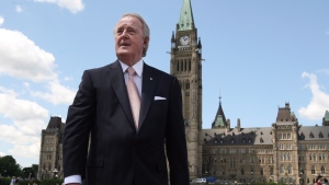 Former prime minister Brian Mulroney leaves Parliament Hill Wednesday, June 6, 2012. Former prime minister Brian Mulroney is dead at 84. His family announced late Thursday that the former Tory leader died peacefully, surrounded by loved ones.THE CANADIAN PRESS/Adrian Wyld
