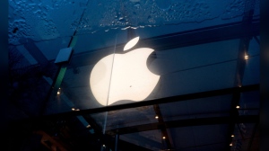 An Apple logo hangs at a Palo Alto, Calif., Apple store on Friday, Feb. 2, 2024. THE CANADIAN PRESS/AP, Noah Berger