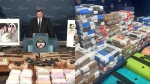 Some of the proceeds from two of Toronto's biggest drug busts are shown. (CP24)